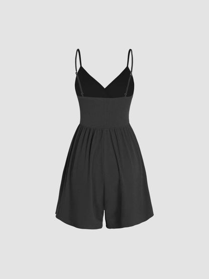 🌤️Summer Essential-Limited Time Low Price💕Women's Casual Adjustable  Plain Backless Wrap Cami Romper