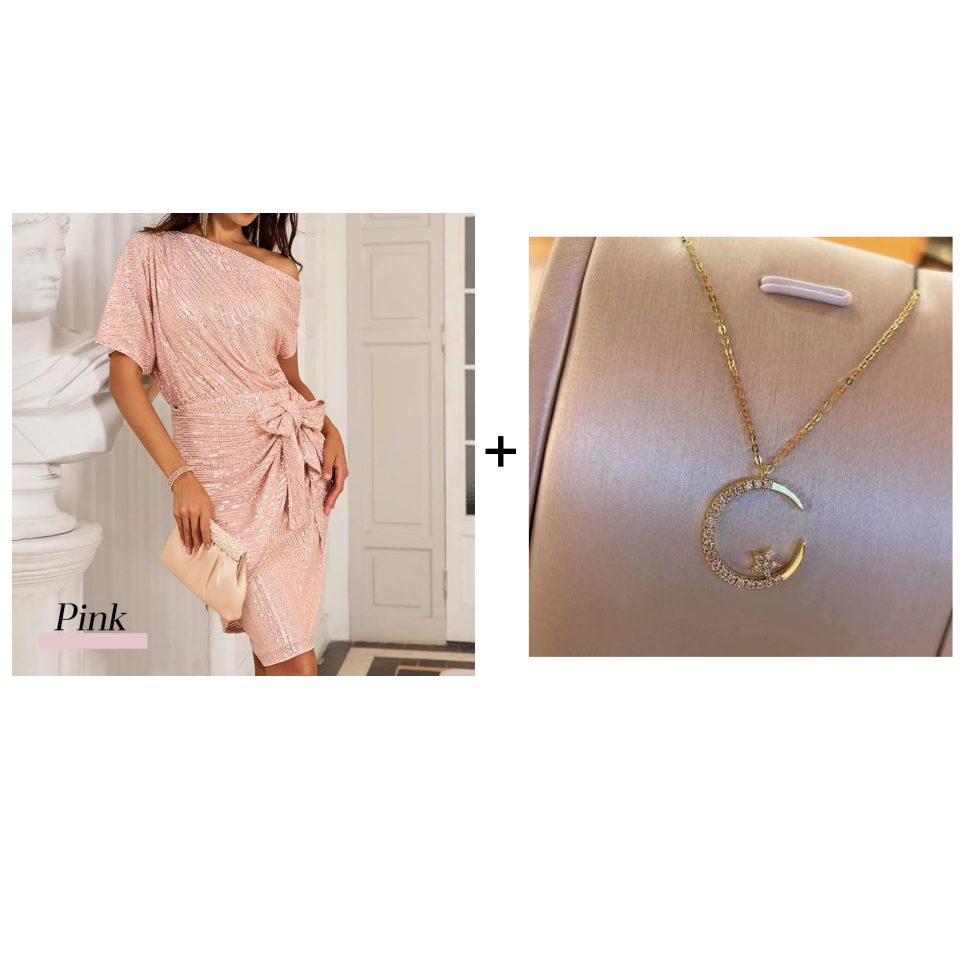 💃Hot Sales - 49% OFF🎉Sparkly One-Shoulder Ruched Dress✨