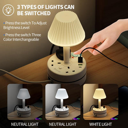 💡 Bedside Lamp with Charging Station – Light Up & Power Up Your Nightstand 🔌