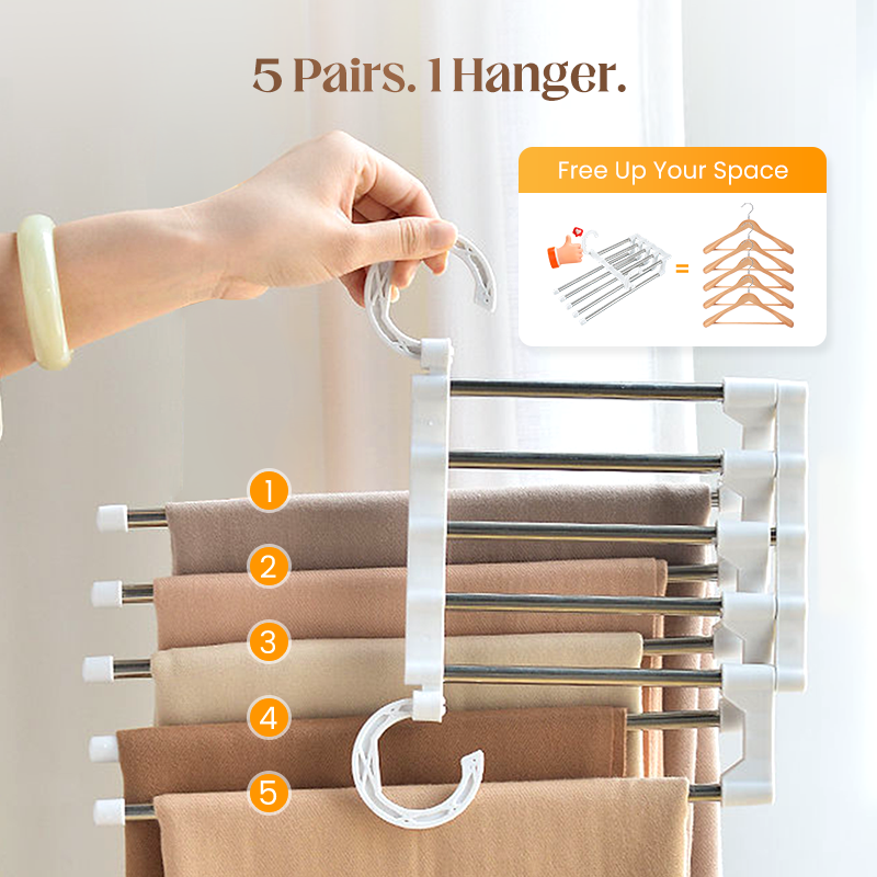 (💗Special Offer Now) Household Multifunctional Telescopic Folding Multi-layer Pants Storage Rack