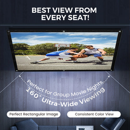 🥳2026 HOT SALE🥳💞50K+ SOLD!✨ High Definition Projection Screen - 120-inch Diagonal with Matte White Surface for Crystal Clear Home Cinema Experience 🎬🌟