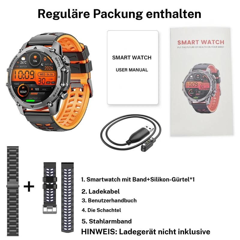 1.52" HD smartwatch for men – Phone calls and music control – Multiple sports modes – IP68 waterproof – Long battery life – Fitness watch for Android and iPhone