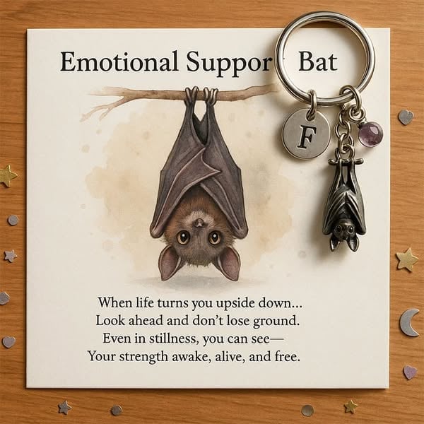 🦇Emotional Support Bat Inspirational Keychain