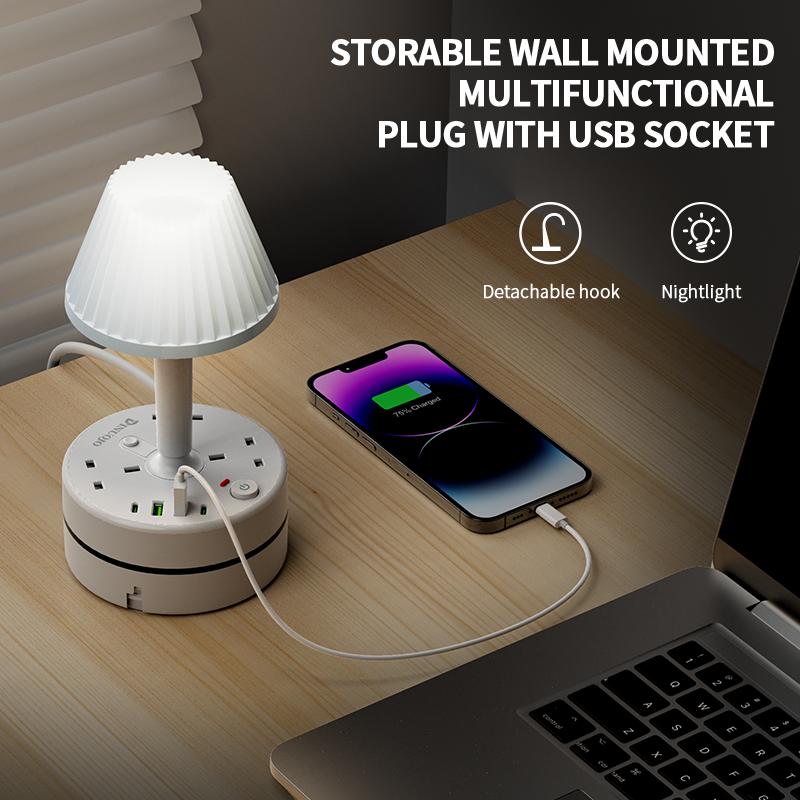💡 Bedside Lamp with Charging Station – Light Up & Power Up Your Nightstand 🔌