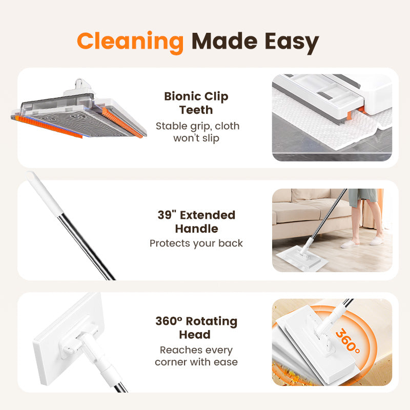 💥 Last day! 49% Off 💥Disposable Dust Mop with 4 Reusable Cloths