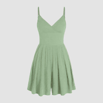🌤️Summer Essential-Limited Time Low Price💕Women's Casual Adjustable  Plain Backless Wrap Cami Romper