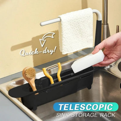 📢📢49% OFF !! ⏰Updated Telescopic Sink Storage Rack😊