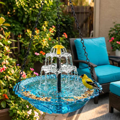 🔥💐SPRING DAY SALE- 49% OFF⚡50K+ SOLD!🐦Solar Cascade Hanging Bird Bath Fountain