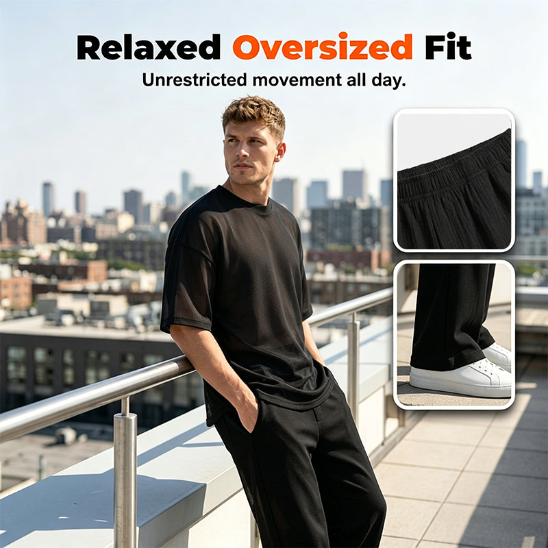 🥳SUMMER HOT SALE💥49% OFF! 🔥Men's T-Shirt & Wide-Leg Pants 2-Piece Set