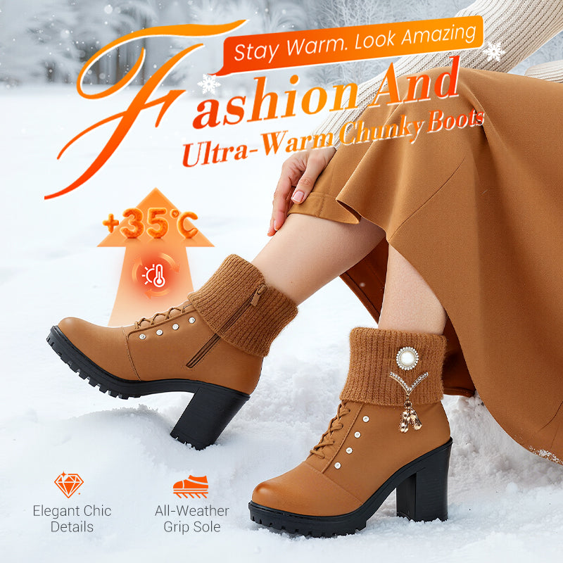 🚀Women's Thick Warm Chunky Heel Boots👢