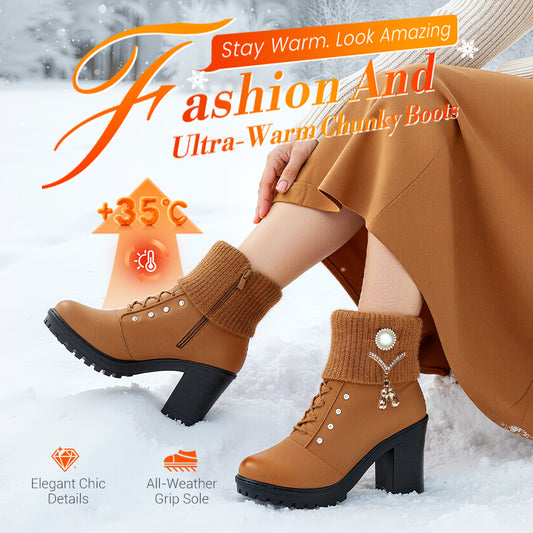 🚀Women's Thick Warm Chunky Heel Boots👢
