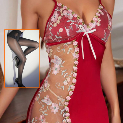 💥Hot Sales-49% OFF💖FLORAL LACE OPEN BACK SATIN NIGHTGOWN