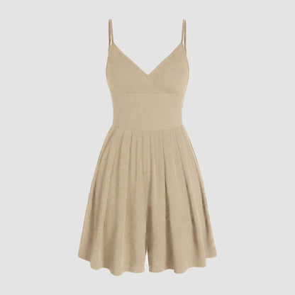 🌤️Summer Essential-Limited Time Low Price💕Women's Casual Adjustable  Plain Backless Wrap Cami Romper