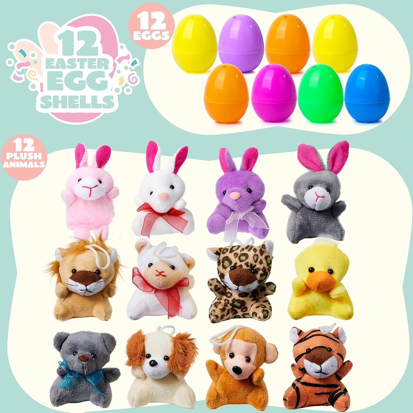 🔥Last Day Special Price ￡11.99!!⚡50K+ SOLD🎁12/24PCS Easter Eggs Prefilled Slow Rising Squishy Toys