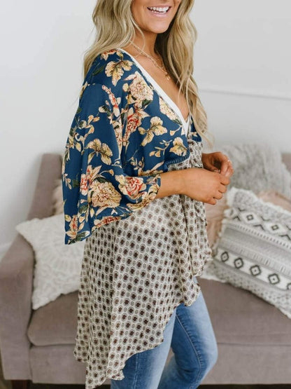 🌸Women's Floral Kimono Ruffle Sleeve Tie Cardigans Flowy Boho Loose Cover Ups