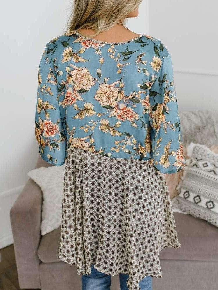 🌸Women's Floral Kimono Ruffle Sleeve Tie Cardigans Flowy Boho Loose Cover Ups
