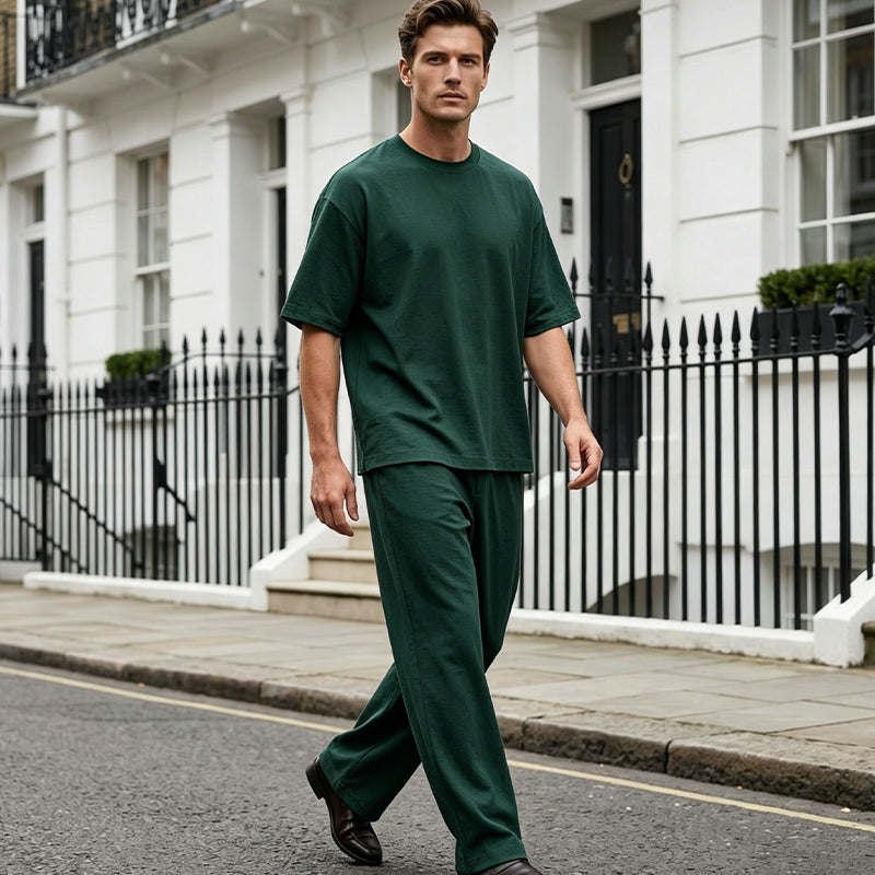🥳SUMMER HOT SALE💥49% OFF! 🔥Men's T-Shirt & Wide-Leg Pants 2-Piece Set