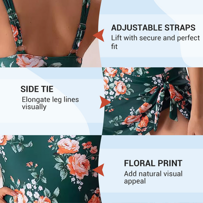 👙 49% OFF NOW!✨ Women's Tummy Control Tie Knot Swimsuit with Skirt – Full Coverage & Built-in Bra – Summer Essential 🌊