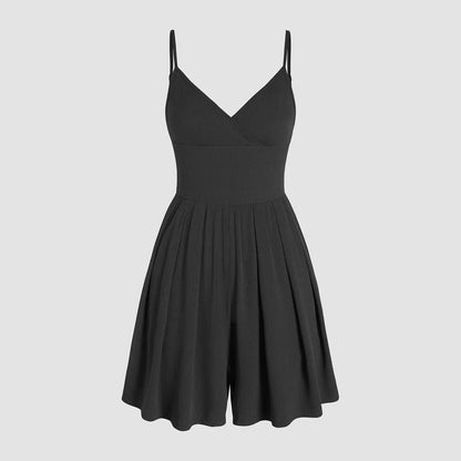 🌤️Summer Essential-Limited Time Low Price💕Women's Casual Adjustable  Plain Backless Wrap Cami Romper