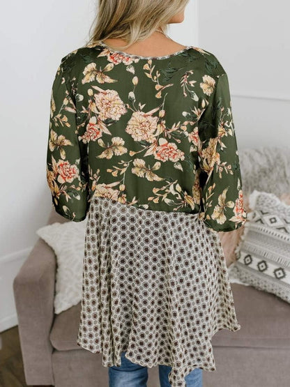🌸Women's Floral Kimono Ruffle Sleeve Tie Cardigans Flowy Boho Loose Cover Ups