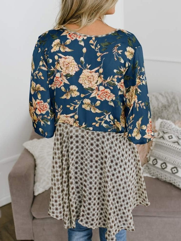 🌸Women's Floral Kimono Ruffle Sleeve Tie Cardigans Flowy Boho Loose Cover Ups