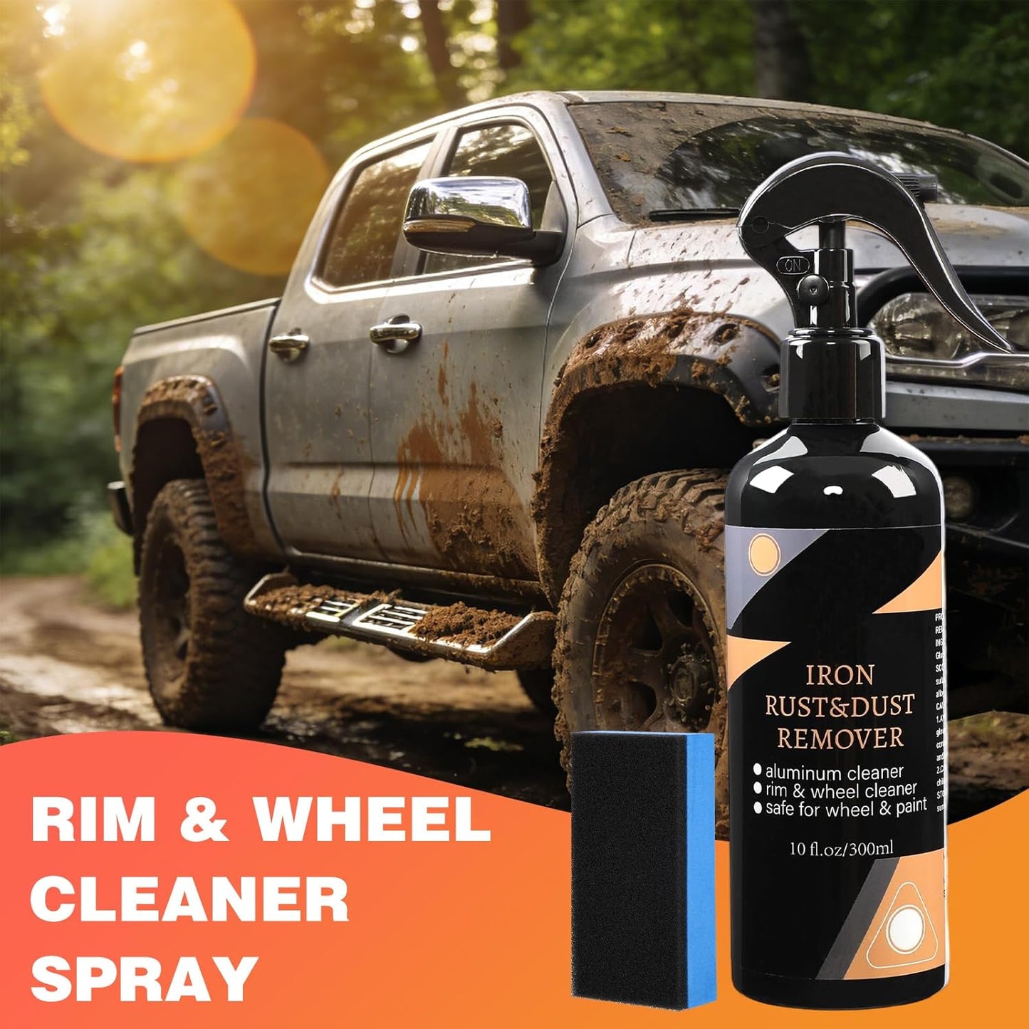 🔥Wheel and Rim Cleaning Spray, Rust and Dirt Remover, Purple-Tinted Rust Remover, All-Purpose Wheel Rust Remover