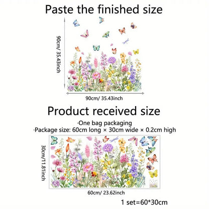 💐💞Colorful Floral Bouquet Window Sticker🖼️(Cut to size freely)