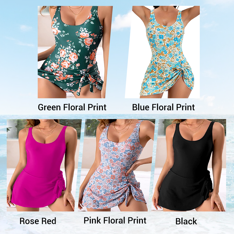 👙 49% OFF NOW!✨ Women's Tummy Control Tie Knot Swimsuit with Skirt – Full Coverage & Built-in Bra – Summer Essential 🌊