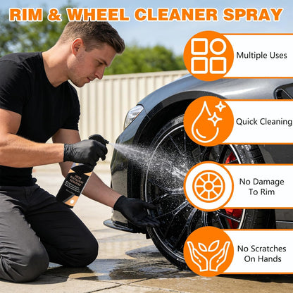 🔥Wheel and Rim Cleaning Spray, Rust and Dirt Remover, Purple-Tinted Rust Remover, All-Purpose Wheel Rust Remover