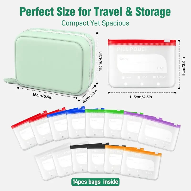 🔥🔥Last day Promotion - 65%OFF💊A8 Waterproof Pill Pouch Set – 7 to 14 Days of Meds & Vitamins💧Waterproof & Crush-Resistant Shell