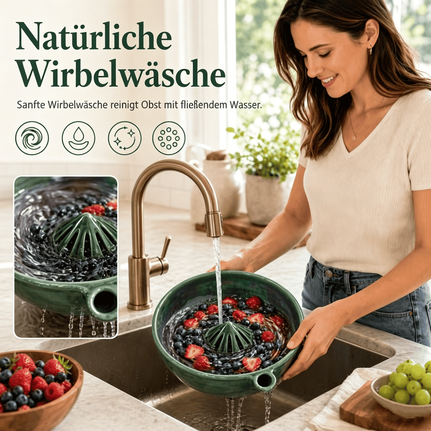 The original, handcrafted bowl with a swirling berry design – twisted, functional ceramic art