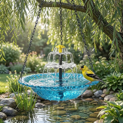 🔥💐SPRING DAY SALE- 49% OFF⚡50K+ SOLD!🐦Solar Cascade Hanging Bird Bath Fountain