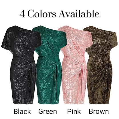 💃Hot Sales - 49% OFF🎉Sparkly One-Shoulder Ruched Dress✨