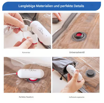 🔥Pack of 6 Compression Bags for USB Electric Vacuum Cleaner - Save Space, Travel Light!