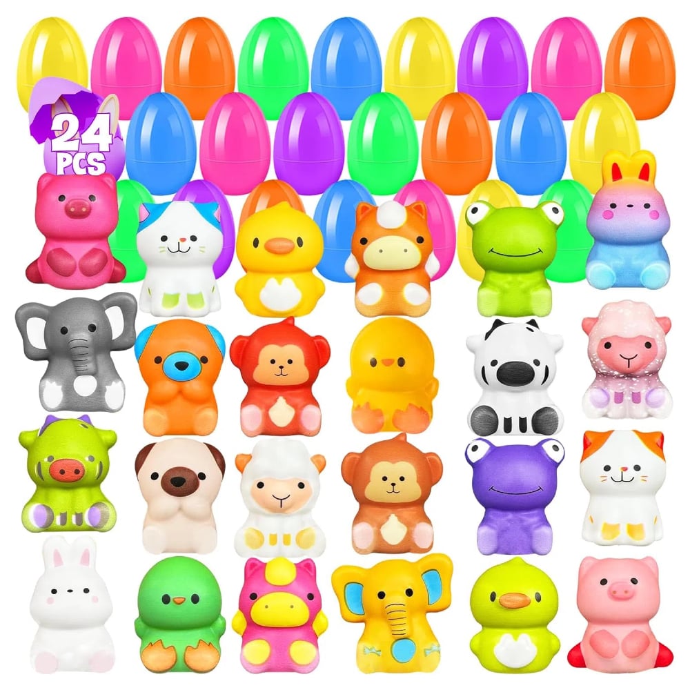 🔥Last Day Special Price ￡11.99!!⚡50K+ SOLD🎁12/24PCS Easter Eggs Prefilled Slow Rising Squishy Toys