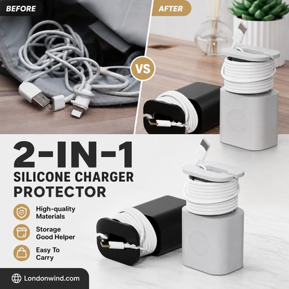 ✨2-in-1 silicone charger protector