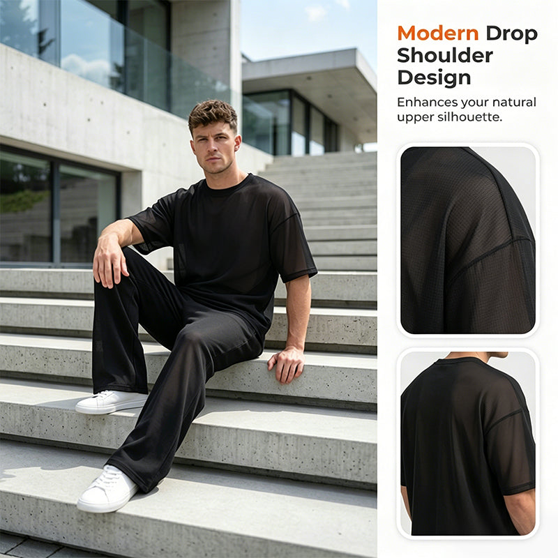 🥳SUMMER HOT SALE💥49% OFF! 🔥Men's T-Shirt & Wide-Leg Pants 2-Piece Set