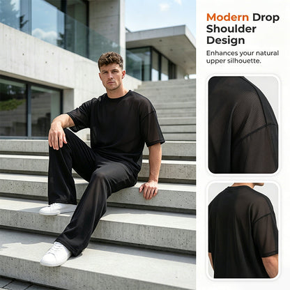 🥳SUMMER HOT SALE💥49% OFF! 🔥Men's T-Shirt & Wide-Leg Pants 2-Piece Set