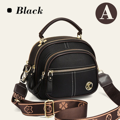 ✨Classic Multifunctional Compartments Adjustable Wide Shoulder Strap PU Leather Crossbody Bag