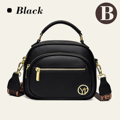 ✨Classic Multifunctional Compartments Adjustable Wide Shoulder Strap PU Leather Crossbody Bag