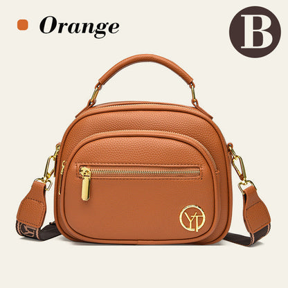 ✨Classic Multifunctional Compartments Adjustable Wide Shoulder Strap PU Leather Crossbody Bag