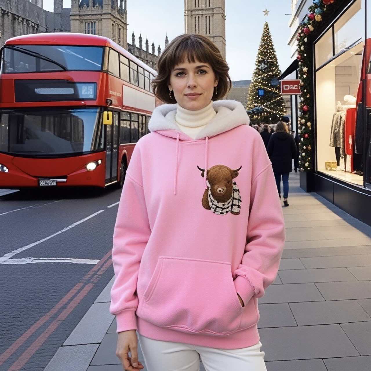 💖Cute Highland Cow Cozy Fleece-Lined Hooded Sweatshirt