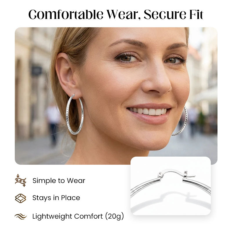 ✨BUY 1 GET 1 FREE🔥Diamond-Cut Hoop Earrings for Women👑