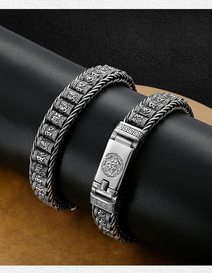 🙏 Lucky Prayer & Protection | Tibetan Wheel Bracelet in 925 Silver | Daily Wear Charm 🔮【60% OFF】
