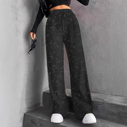 📢📢50 % OFF !!🎅Women's Sequin Sparkle Wide Leg Pants with Elastic Waistband