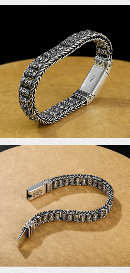 🙏 Lucky Prayer & Protection | Tibetan Wheel Bracelet in 925 Silver | Daily Wear Charm 🔮【60% OFF】