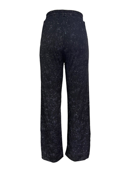 📢📢50 % OFF !!🎅Women's Sequin Sparkle Wide Leg Pants with Elastic Waistband
