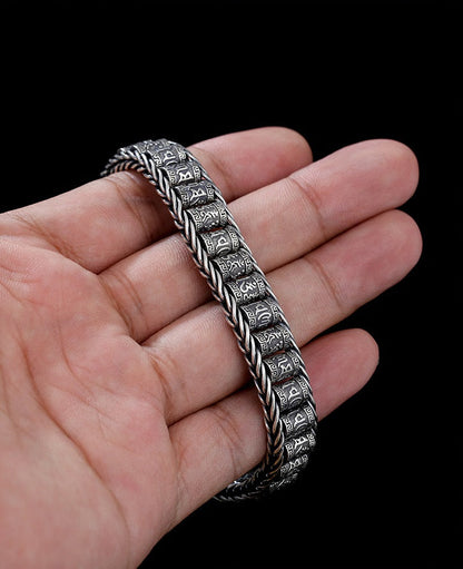 🙏 Lucky Prayer & Protection | Tibetan Wheel Bracelet in 925 Silver | Daily Wear Charm 🔮【60% OFF】