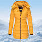 🔥HOT SALE 49% OFF✨Winter women's mid-length padded jacket warm solid color hooded jacket