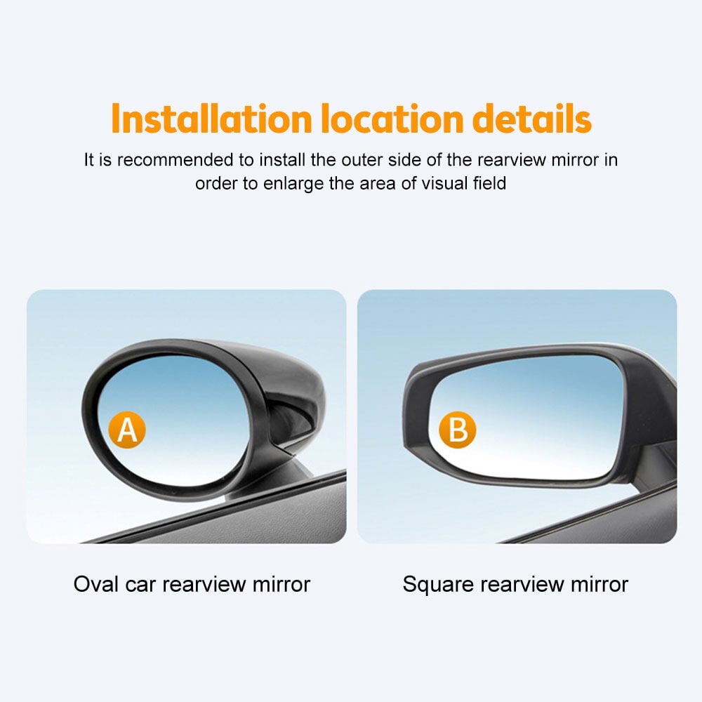 🚨 360° Adjustable Blind Spot Mirror – Wide-Angle Convex Rearview Mirror for Cars, SUVs, Trucks & Vans | Drive With More Confidence